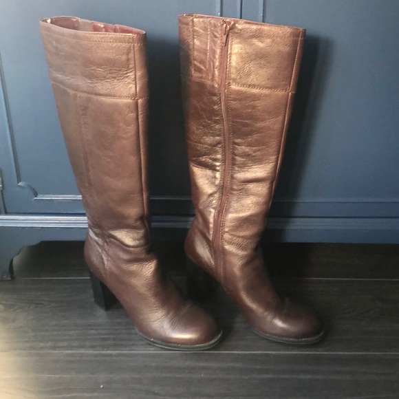 4” Nine West Leather Boots- Size 8 1/2 - Picture 1 of 6